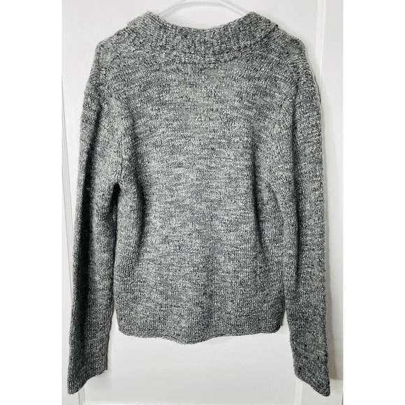 J Jill Open Cardigan Sz M Gray One Button Knit Wool Alpaca Blend Business Casual - Picture 3 of 8